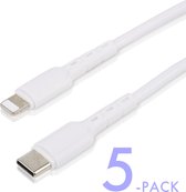 Bol.com 5x USB C Kabels - Geschikt voor iPhone - USB C Oplader Kabel - 20W Power Delivery - Snellader - 2 Meter Lange Snoer aanbieding