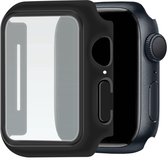 Telefoonglaasje Hoesje met screenprotector - Geschikt voor Apple Watch 7 - 45mm - Zwart