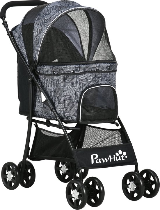 Hondenbuggy opvouwbaar - Hondenkar - Grijs - 81 cm x 48 cm x 99 cm