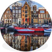 WallCircle - Wall Circle - Wall Circle - Canal à Amsterdam - Aluminium - Dibond - 90x90 cm - Intérieur et Extérieur