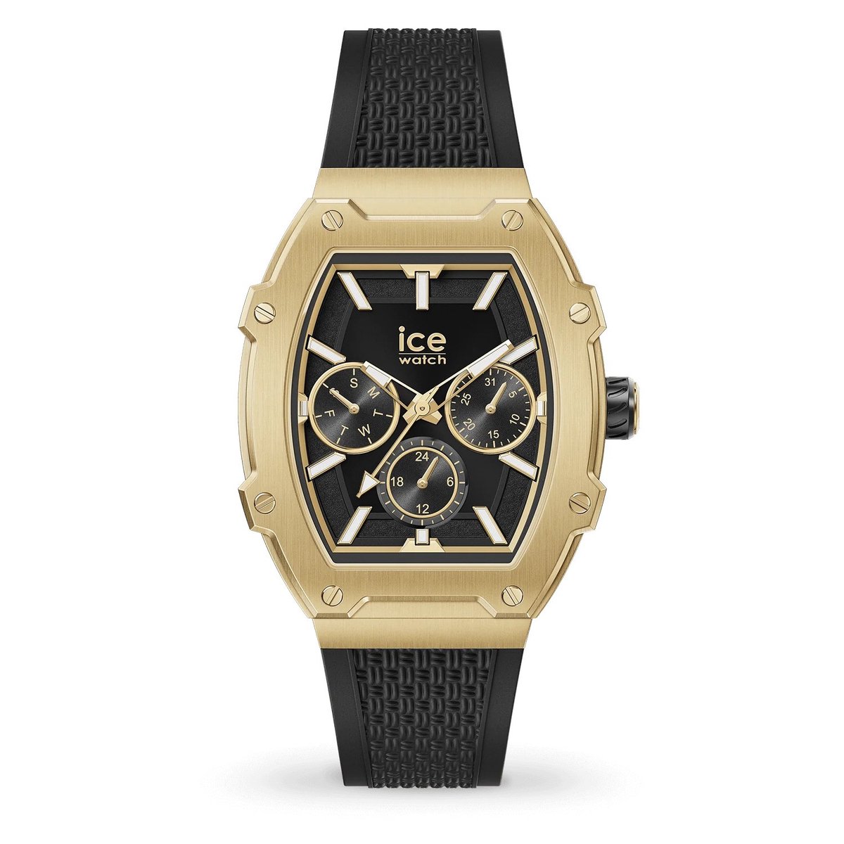 Ice Watch Ice Boliday - Golden Black 022866 Horloge - Siliconen - Zwart - Ø 40 mm
