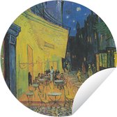 Tuincirkel Caféterras bij nacht - Vincent van Gogh - 60x60 cm - Ronde Tuinposter - Buiten