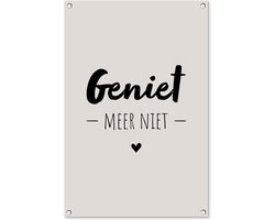 Tuinposter tekst - Geniet meer niet - Quotes - Tuindecoratie Beige - Tuinschilderij voor buiten - Schutting decoratie - Tuin - 60x90 cm - Schuttingdoek - Tuindoek - Wanddecoratie buiten Tuinposter tekst - Geniet meer niet - Quotes - Tuindecoratie Beige - Tuinschilderij voor buiten - Schutting decoratie - Tuin - 60x90 cm - Schuttingdoek - Tuindoek - Wanddecoratie buiten