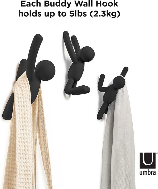 Design Hamburg Garderobehaken van aluminium met verborgen bevestiging, moderne wandhaken voor jassen, handdoeken, kleding, wandmontage, minimalistisch design, mat wit, set van 4 stuks