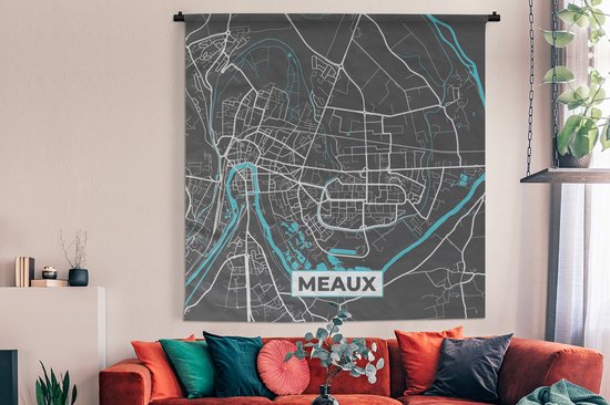 Tapisserie - Tapisserie - France - Carte - Carte - Meaux - Plan de ville - 180x180 cm - Tapisserie