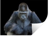 Muurstickers - Sticker Folie - Een Gorilla kijkt indrukwekkend in de camera - 120x90 cm - Plakfolie - Muurstickers Kinderkamer - Zelfklevend Behang - Zelfklevend behangpapier - Stickerfolie