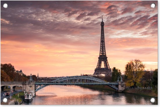 Parijs - Eiffeltoren - Brug - Tuinposter