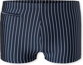 SCHIESSER Nautical Casual heren badkleding - zwembroek in retrostijl met zakje met ritssluiting - tricot gerecycled strepen admiraalblauw - Maat: M