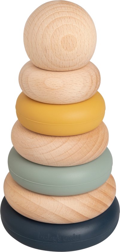 Baby's Only Siliconen stapelringen - Stapeltoren - Baby speelgoed - Earth - Baby cadeau