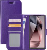 Hoes Geschikt voor Samsung S24 Ultra Hoesje Book Case Hoes Flip Cover Wallet Bookcase - Paars