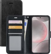 Hoes Geschikt voor Samsung S24 Plus Hoesje Book Case Hoes Flip Cover Wallet Bookcase - Zwart