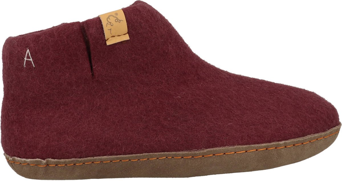 Tofvel - Mula - Unisex - Pantoffels Wol - Bordeaux