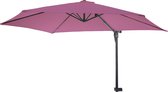 Muurparasol Casoria, zweefparasol balkonparasol parasol, 3m kantelbaar, polyester aluminium/staal 9kg ~ lavendel-rood