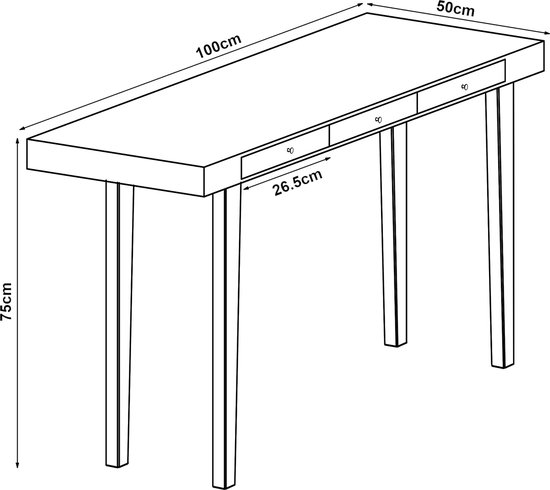 Bureau Hässleholm 75x100x50 cm bambou