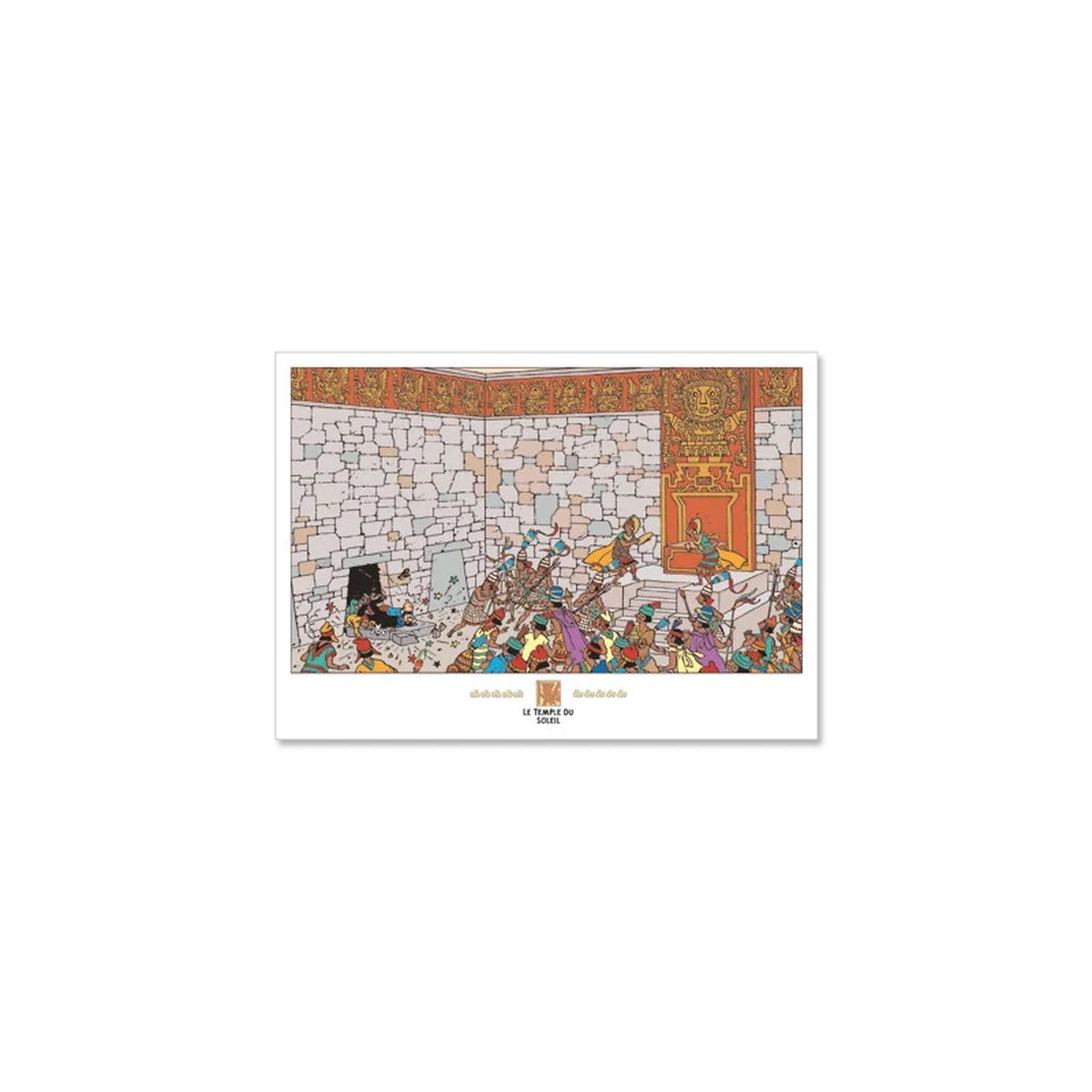 Kuifje Poster – De Zonnetempel – Schatkamer Scène – Klassieke Stripdecoratie -50x70cm