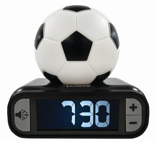 Digitale wekker met een voetbal 3D nachtlampje en geluidseffecten