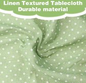 Tafelkleed Linnenlook Tafelkleed Rechthoekig 150 x 200 cm Wasbaar Groen Tafellinnen Polka Dot Design