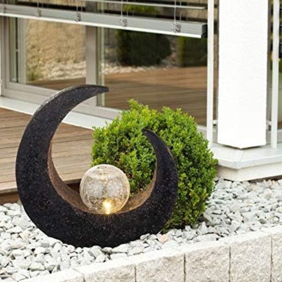 Zonnelamp voor buiten decoratie - maan zonnelamp tuindecoratie - tuinlampen solar led halve maan - tuinlamp hoogte 30 cm - buitenlamp bronskleuren van Lumisky — afbeelding 3