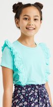 WE Fashion Meisjes T-shirt met broderie anglaise