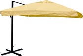 Cosmo Casa Catering Zweefparasol - Polyester/Aluminium - 25kg - Flap - Crème - Zonder Standaard - Draaibaar - 3.5x3.5m (Ø4.95m)