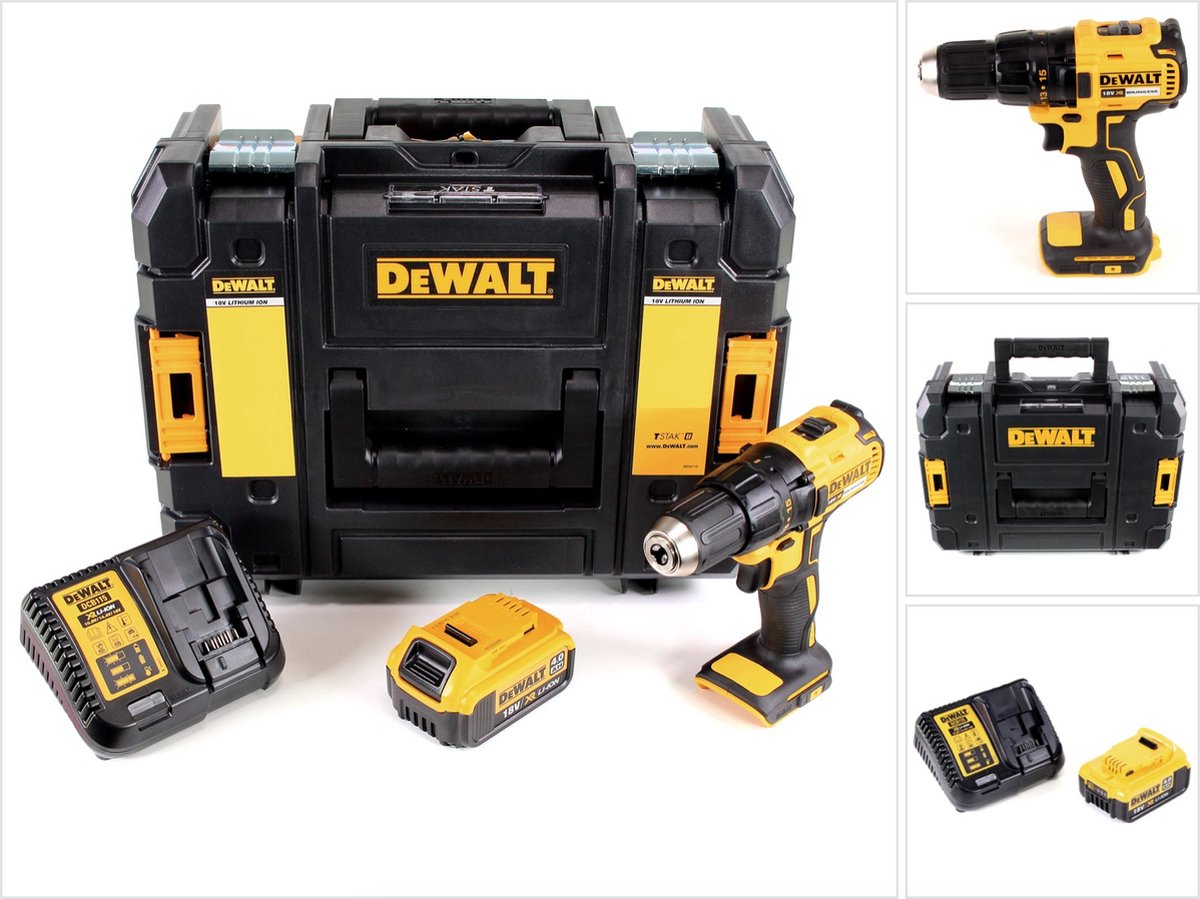DeWalt DCD 777 M1 accuboormachine 18 V 65 Nm + 1x accu 4,0 Ah + oplader in TSTAK II gereedschapskoffer