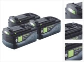 Jeu de batteries Festool 3x batterie BP 18 Li 5.0 ASI 18 V 5,0 Ah / 5000 mAh Li-Ion (3x 577660) Bluetooth avec indicateur de niveau de charge