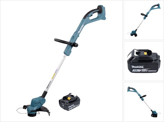 Fiutazge Accu-grastrimmer met accu en oplader (2 accu's 24 V, telescopisch, 90 graden rotatie) voor gazon- en struiktrimmen, groen