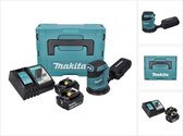 Makita DBO 180 RGJ 18 V 125 mm accu excentrische schuurmachine + 2x 6.0 Ah accu + lader + Makpac