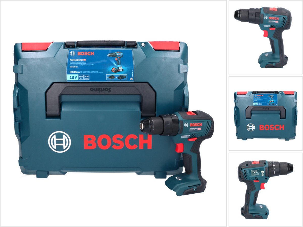 Bosch Professional GSB 18V-55 Accu klop-/schroefboormachine 18V Basic Body in L-Boxx - 06019H5303