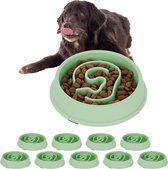 Relaxdays 10x anti-schrokbak voor honden - 650 ml - tegen schrokken - eetbak - groot