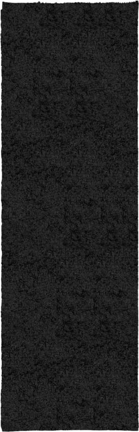 vidaXL - Vloerkleed - PAMPLONA - shaggy - hoogpolig - modern - 80x250 - cm - zwart