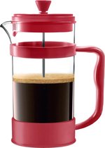 French Press/Franse Pers Koffiezetapparaat, Koffie of Thee Maker met Drie Filters, Hittebestendig Borosilicaatglas met Stalen Zuiger - 1000ml / 1 Liter / 34Oz - Rood