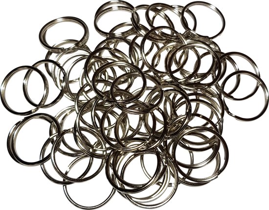 &ERGY Sleutelringen 20 mm zilver (250 stuks) | Sleutelring voor sleutelhanger | Splitringen | Metalen ring hobby | Sleutellabels | 2024