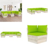 vidaXL 10-delige Loungeset met kussens pallet vurenhout - Loungeset - Loungesets - Tuinset - Tuinsets