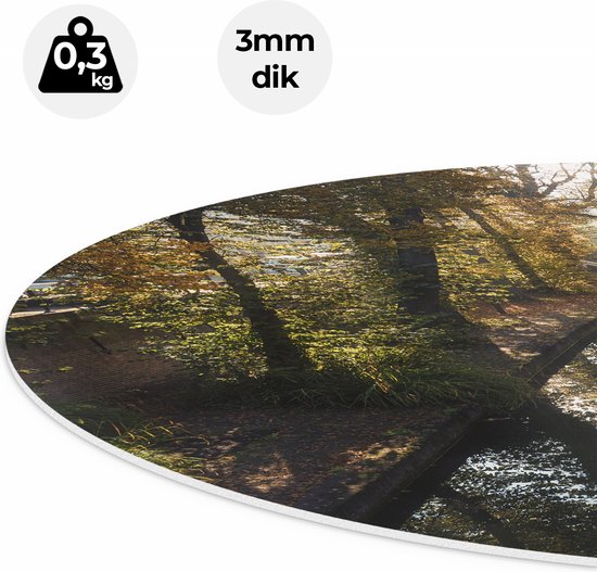 Artaza Forex Muurcirkel Nieuwe Gracht In Utrecht - 40x40 cm - Klein - Wandcirkel - Rond Schilderij - Wanddecoratie Cirkel