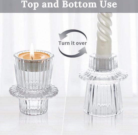 Lot De 3 Photophores En Verre Blanc - Occasion