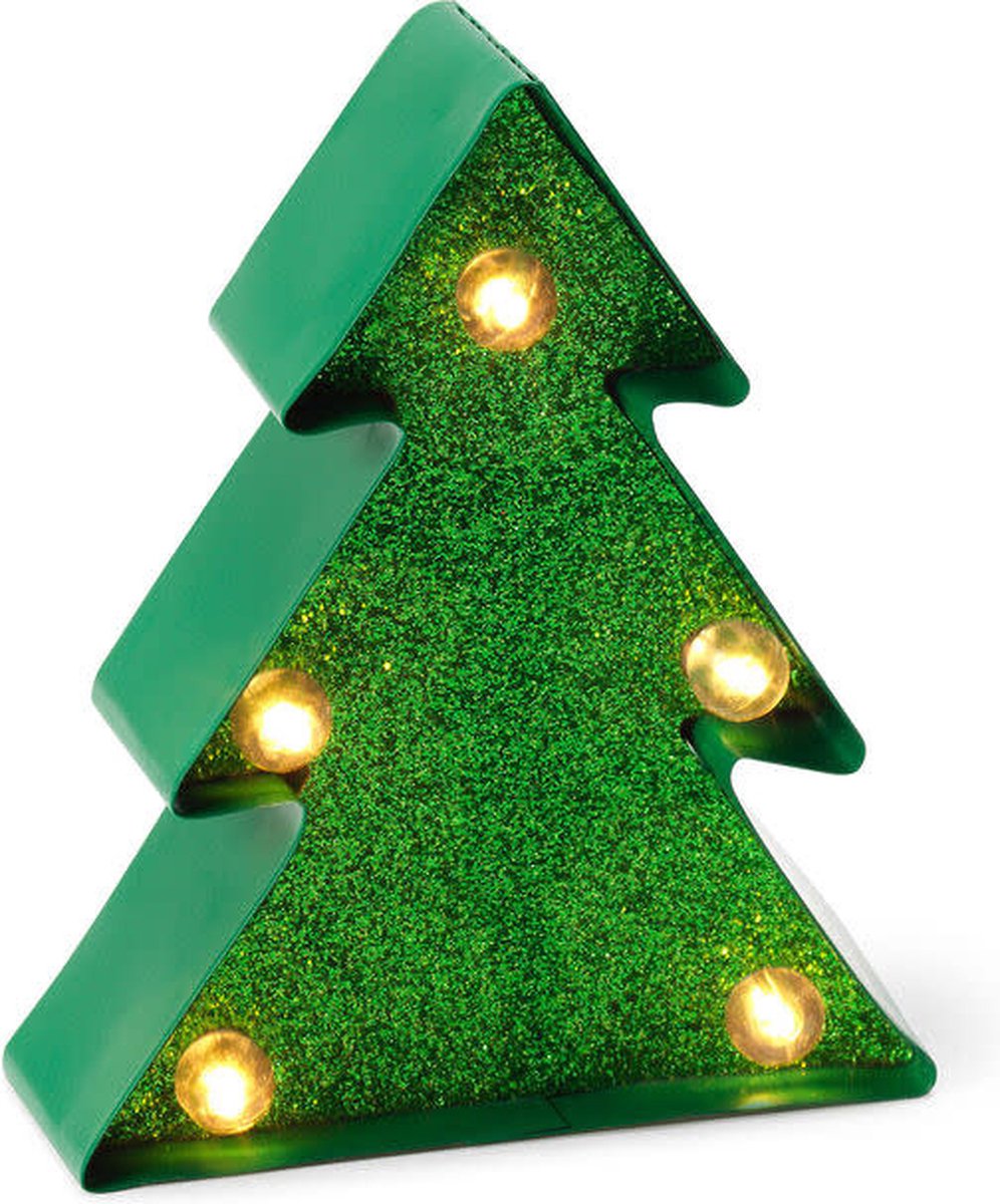 Mini letter licht - glitter kerstboom
