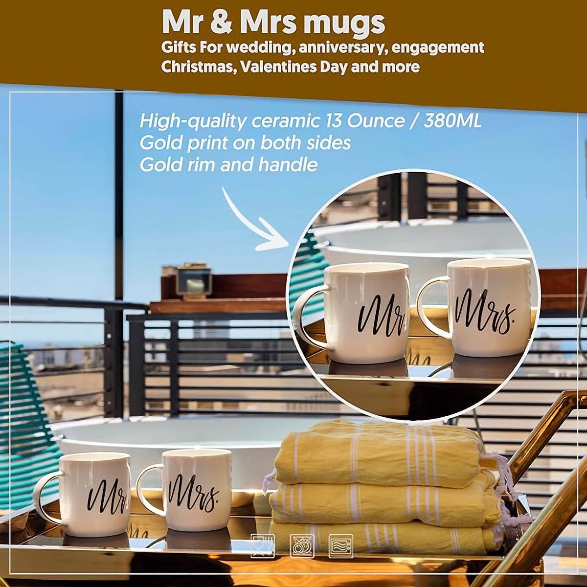 Mr En Mrs Mokken, Valentijn Cadeautje - Uniek Huwelijksgeschenk Voor Het Paar - Geschenken Voor Verloving - Jubileum - Zijn En Haar - Bruid En Bruidegom - Valentines En Kerstcadeaus Voor Paren - Set Van 2 Koffiemokken — cadeau in Koken & Dineren - foto 4