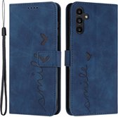 Coverup Smile Book Case - Geschikt voor Samsung Galaxy S24 Plus Hoesje - Blauw