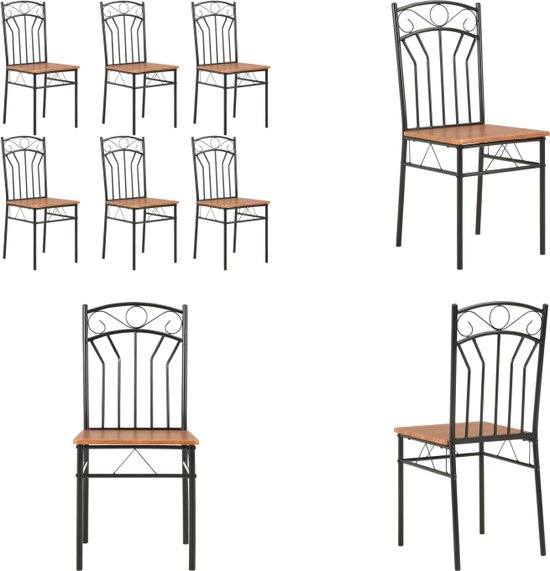 vidaXL Chaises de salle à manger 6 pcs MDF Marron - Chaise de salle à manger - Chaises de salle à manger - Chaise d'appoint - Chaises d'appoint