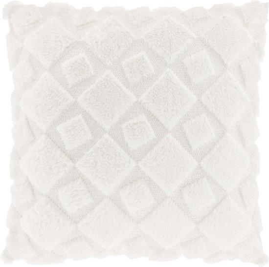 Unique Living Sierkussen Fraser - Polyester - Dove White - 45x45 cm - (BxL)