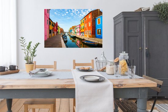 Poster Maisons colorées en Italie papier 120x80 cm - Tirage photo sur Poster (décoration murale salon / chambre)