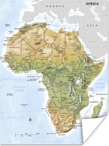 Poster Kaart van Afrika geografisch - 120x160 cm XXL
