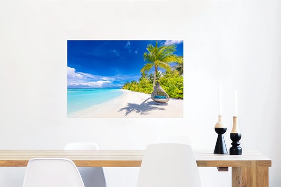 Poster Beach - Palm - Chaise suspendue - 90x60 cm