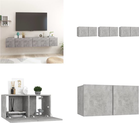 Tv-meubels 2 st wandgemonteerd 60x30x41 cm sonoma eikenkleurig