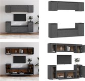 vidaXL Tv-meubelen 6 st massief grenenhout grijs - Tv-kast - Tv-kasten - Tv-meubel - Hifi-meubel