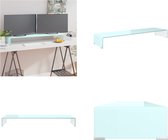 vidaXL TV-meubel/monitorverhoger 110x30x13 cm glas groen - Tv-kast - Tv-kasten - Tv-standaard - Tv-standaarden