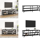 vidaXL Tv-meubel 140x40x50 cm bewerkt hout zwart - Tv-kast - Tv-kasten - Tv-meubel - Hifi-meubel