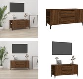 vidaXL Tv-meubel 102x44-5x50 cm bewerkt hout bruineikenkleurig - Tv-kast - Tv-kasten - Tv-meubel - Hifi-meubel