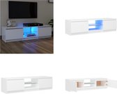 vidaXL Tv-meubel met LED-verlichting 140x40x35-5 cm wit - Tv-kast - Tv-kasten - Televisiekast - Televisiekasten